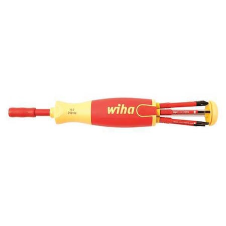 WIHA Multi-Bit Screwdriver, Phillips, Slotted Bit Style, Drive Size 6mm, 9 3/4 in L, 7-Piece 28393