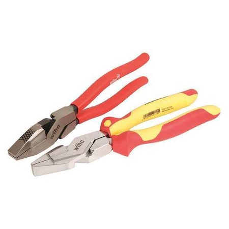Wiha 2 Piece Bi-Material; Vinyl Grip Plier Set Ergonomic, 2-Component Handle 32833