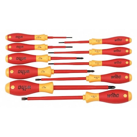 Wiha Insulated Screwdriver Set, 10 pcs 32093