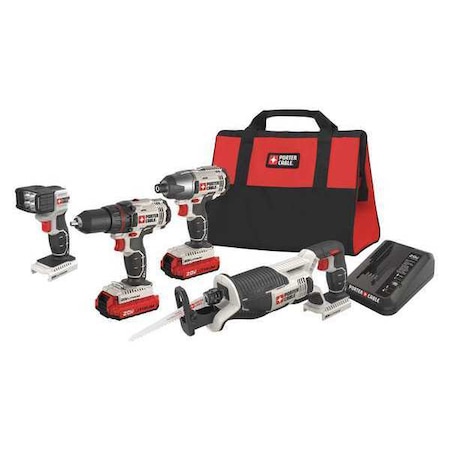 PORTER CABLE 20V MAX* Cordless 4-Tool Combo Kit (PCCK615L4) Zoro
