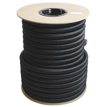 Bulk-Strap Bungee Cord, 100 ft L, Polypropylene, Black SPFX16T