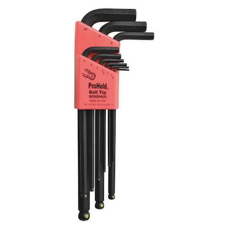 BONDHUS 9 Piece Metric L-Shape Hex Key Set, 74999 74999