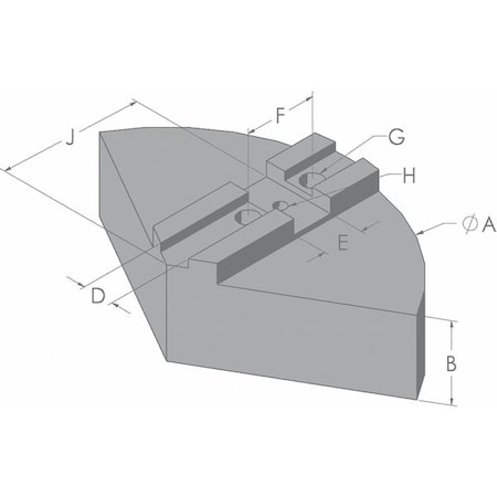 Abbott Workholding Pie Jaw Set, Aluminum, 5/16" Screw, PK3 6P