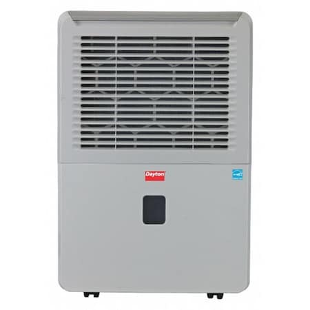 Dayton Dehumidifier, 6.3 pt, White, 2 Speeds, ENERGY STAR, High Impact Polystyrene, 115V AC 53RJ36