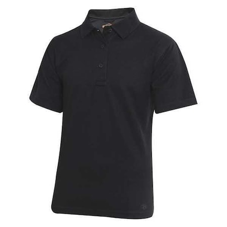 Tru-Spec Men's Tactical Polo Shirt, 40% Polyester, 60% Cotton, Button Front, 0 Pocket(s), Black, L 4328
