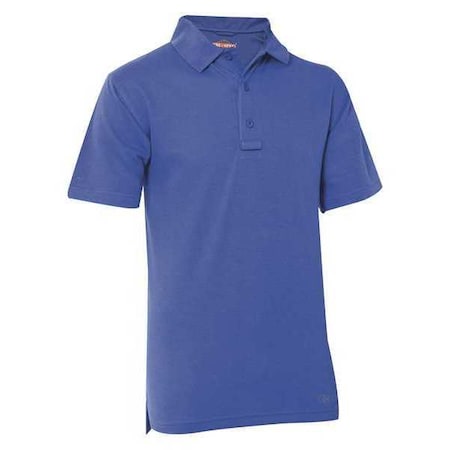 Tru-Spec Men's Tactical Polo Shirt, 40% Polyester, 60% Cotton, Button Front, 0 Pocket(s), Royal Blue, L 4330