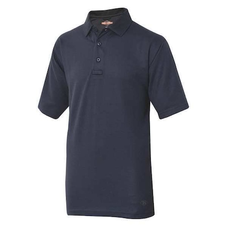 Tru-Spec Men's Tactical Polo Shirt, 40% Polyester, 60% Cotton, Button Front, 0 Pocket(s), Navy, L 4331