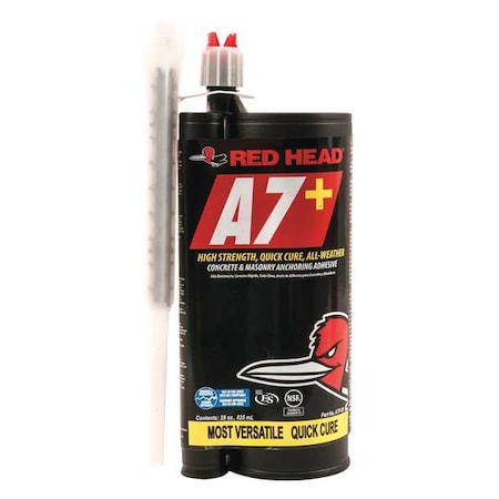 Red Head A7+ Acrylic, 28 Oz Container Size Cartridge, Includes Mixing Nozzle A7P-28