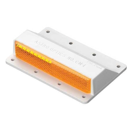 Tapco Pavement Marker, Plastic, 3 7/16 in Length, 4 in Width, 3/4 in Height, Amber, Adhesive Pad CM-1A