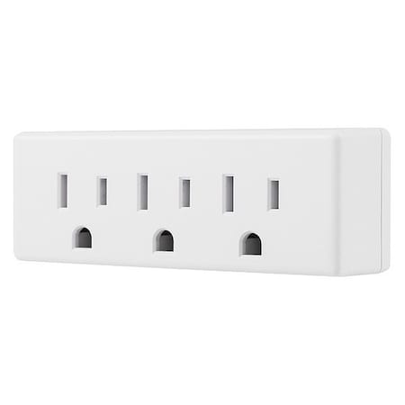 Ge Plug Adapter, Surge, 5-15P, 0 ft., White 52203-CS1