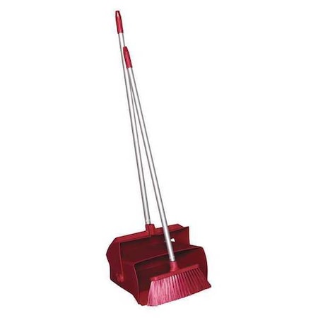 REMCO Lobby Dust Pan and Broom Set, Red 62504