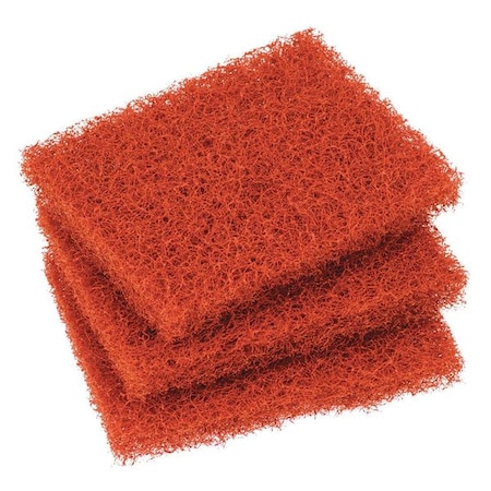 Scotch-Brite Scouring Pad, 4" L x 5-1/4" W, Orange, PK15 746