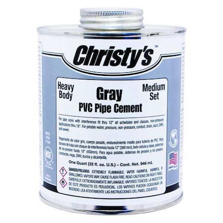 Christys Pipe Cement, Gray, 32 oz. RH-BGLV-QT-12