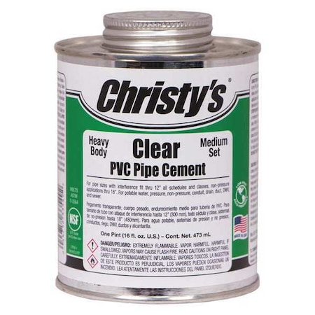 Christys Pipe Cement, Clear, 16 oz. RH-HCLV-PT-12