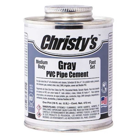 Christys Pipe Cement, Gray, 16 oz. RH-MGLV-PT-12