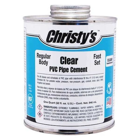 Christys Pipe Cement, Clear, 32 oz. RH-RCLV-QT-12
