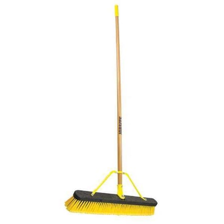 Quickie 24 in Sweep Face Push Broom, Soft/Stiff Combination, Synthetic, Yellow 857HDSU