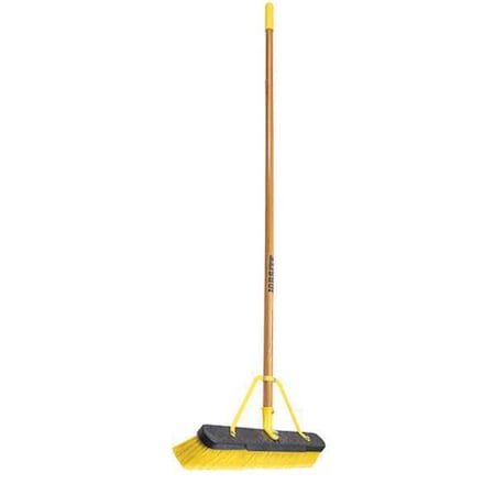 Quickie 24 in Sweep Face Push Broom, Soft/Stiff Combination, Synthetic, Yellow 857SUS