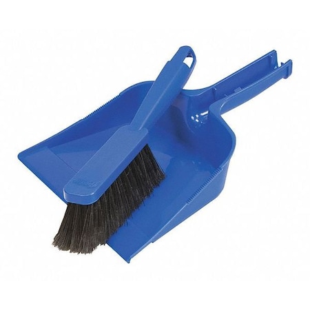 Quickie Dust Pan and Brush Set, Polypropylene, Black Bristle, Blue Dust Pan 402ZQK