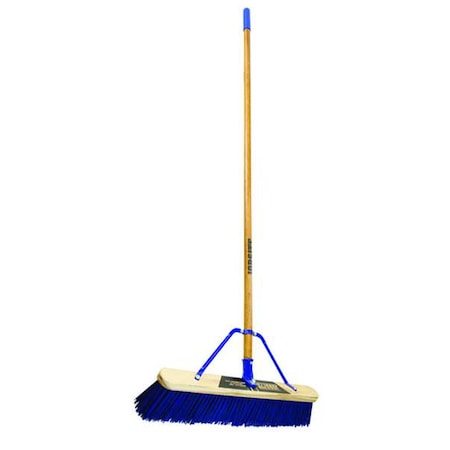 Quickie 24 in Sweep Face Push Broom, Stiff, Synthetic, Blue 869HDSU