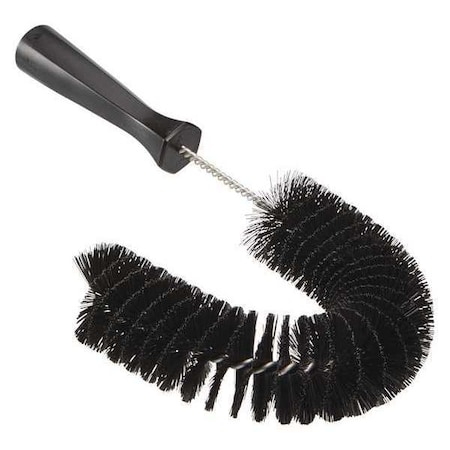 Vikan 7 7/8 in W Hook Brush, Medium, 5 1/4 in L Handle, 16 1/2 in L Brush, Black, Polypropylene 53729