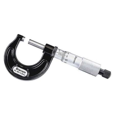 Starrett Outside Micrometer, 0" to 1"Range, Ratchet V436.1MXRL-25