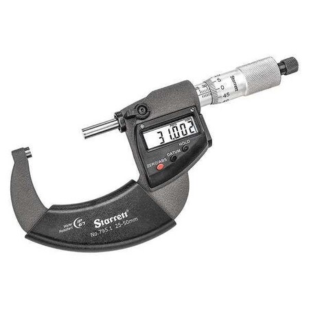 Starrett Outside Micrometer, 25 to 50mm Range 795.1MXRL-50