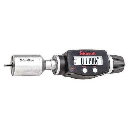 Starrett Internal Micrometer, 0.100 to 0.120"Range 770BXTZ-120