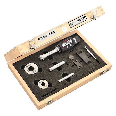 Starrett Micrometer Set, 0.375 to 0.750" Range S770BXTDZ