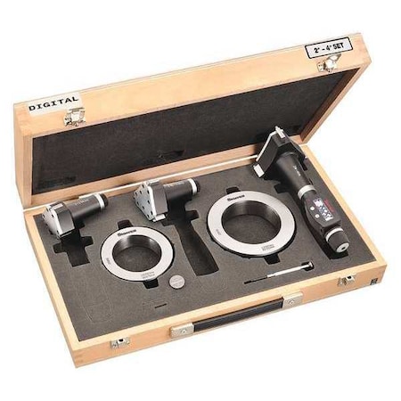 Starrett Inside Micrometer Set, 2 to 4" Range S770BXTFZ