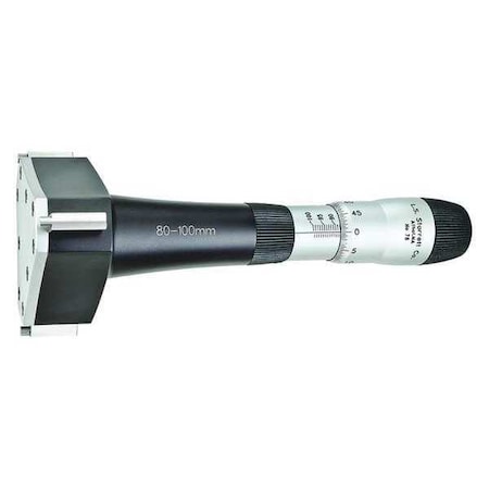 Starrett Inside Micrometer, 3.937 to 4.921" Range, 3.937 to 4.921", 0.005mm 78MXTZ-125