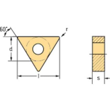 WALTER Triangle Turning Insert, Triangle, 1/2 in, TNMG, 1.6 mm, Carbide TNMG220416-MK5 WKK20S