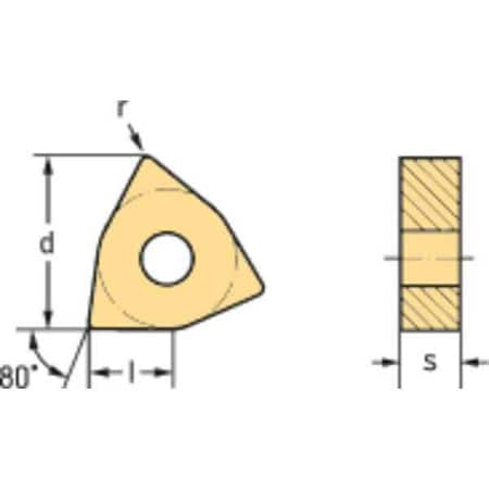 WALTER Turning Insert, Trigon, 4, WNMG, 2, Carbide WNMG080408-MK5 WKK20S