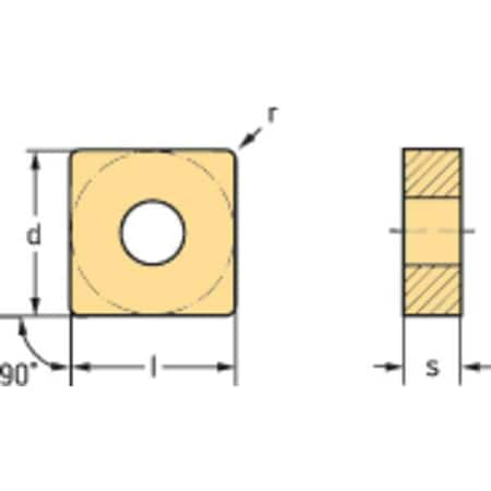 WALTER Square Turning Insert, Square, 4, SNMG, 3, Carbide SNMG120412-MK5 WKK10S