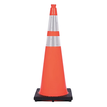 Zoro Select Traffic Cone, PVC, High-Intensity Prismatic, 36 in Height, 10 lb, Orange RS90045CT3M64
