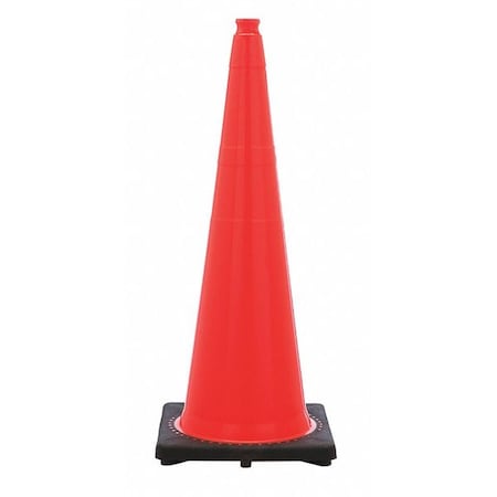 Zoro Select Traffic Cone, PVC, Non-Reflective, 36 in Height, 10 lb, Orange RS90045CT