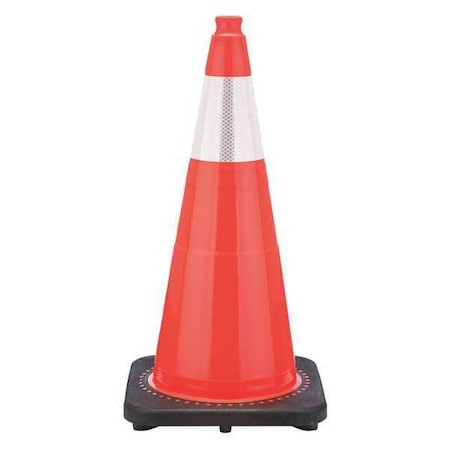 Zoro Select Traffic Cone, PVC, High-Intensity Prismatic, 36 in Height, 10 lb, Orange RS90045CT3M6