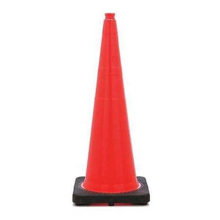 Zoro Select Traffic Cone, PVC, Non-Reflective, 36 in Height, 12 lb, Orange RS90055CT