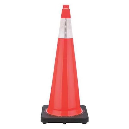 Zoro Select Traffic Cone, PVC, High-Intensity Prismatic, 36 in Height, 12 lb, Orange RS90055CT3M6