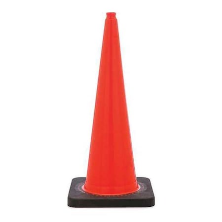 Zoro Select Traffic Cone, PVC, Non-Reflective, 36 in Height, 12 lb, Orange RS90070CT