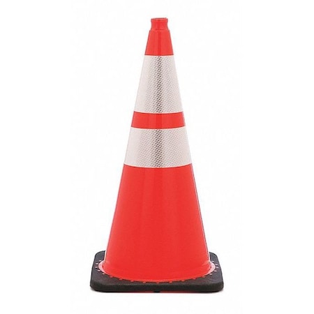 Zoro Select Traffic Cone, PVC, High-Intensity Prismatic, 28 in Height, 5 lb, Orange RS70025C3M64