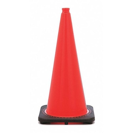 Zoro Select Traffic Cone, PVC, Non-Reflective, 28 in Height, 7 lb, Orange RS70032C