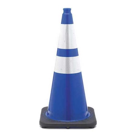 Zoro Select Traffic Cone, PVC, High-Intensity Prismatic, 28 in Height, 7 lb, Blue RS70032C-BLUE3M64
