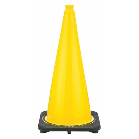 Zoro Select Traffic Cone, PVC, Non-Reflective, 28 in Height, 7 lb, Yellow RS70032C-YELLOW