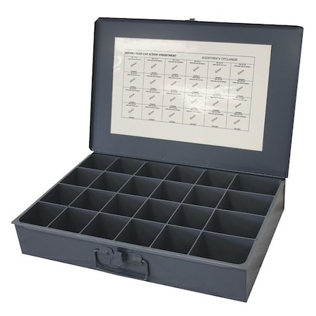 Zoro Select M10-1.50; M4-0.70; M5-0.80; M6-1.00; M8-1.26 Cap Screw Assortment, Black Oxide Finish, Steel CPS1LAA6GR