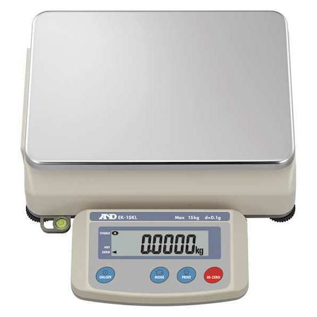 A&D WEIGHING Digital Compact Bench Scale 33 lb./15kg Capacity EK-15KL