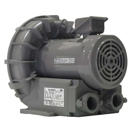 Fuji Electric Regenerative Blower, 2.7 hp, 84.7 in wc Max Op Pressure, 83 in wc Max Vacuum VFZ501A-7W