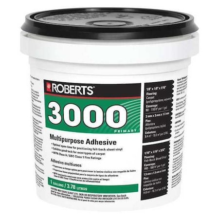 Roberts Adhesive, 3000 Series, Creamy Tan, 4 gal, Pail 3000-1