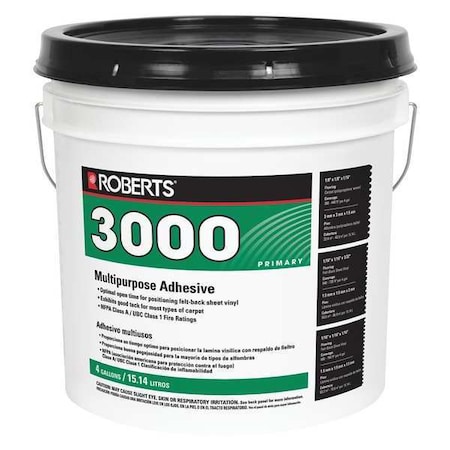 Roberts Adhesive, 3000 Series, Beige Tan, 1 gal, Pail 3000-4