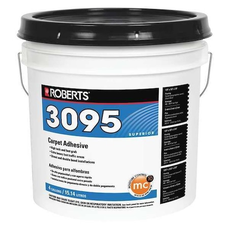 Roberts Tile Adhesive, 3095 Series, Creamy Tan, 4 gal, Pail 3095-4